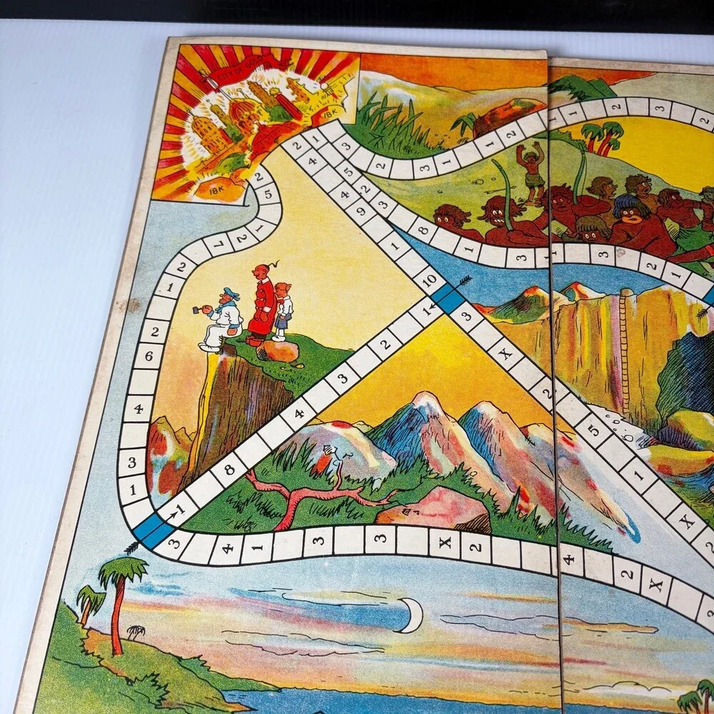 Vintage 1933 Chester Gump City of Gold Game Board Only Milton Bradley No 5031